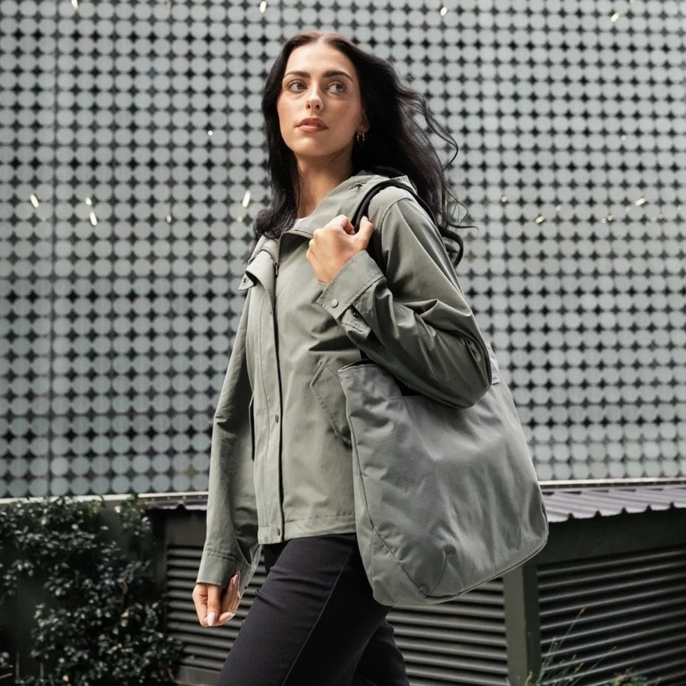Everyday Gray Tote Bag with Black Straps - Women Bags Totes - Picture 6 of 16